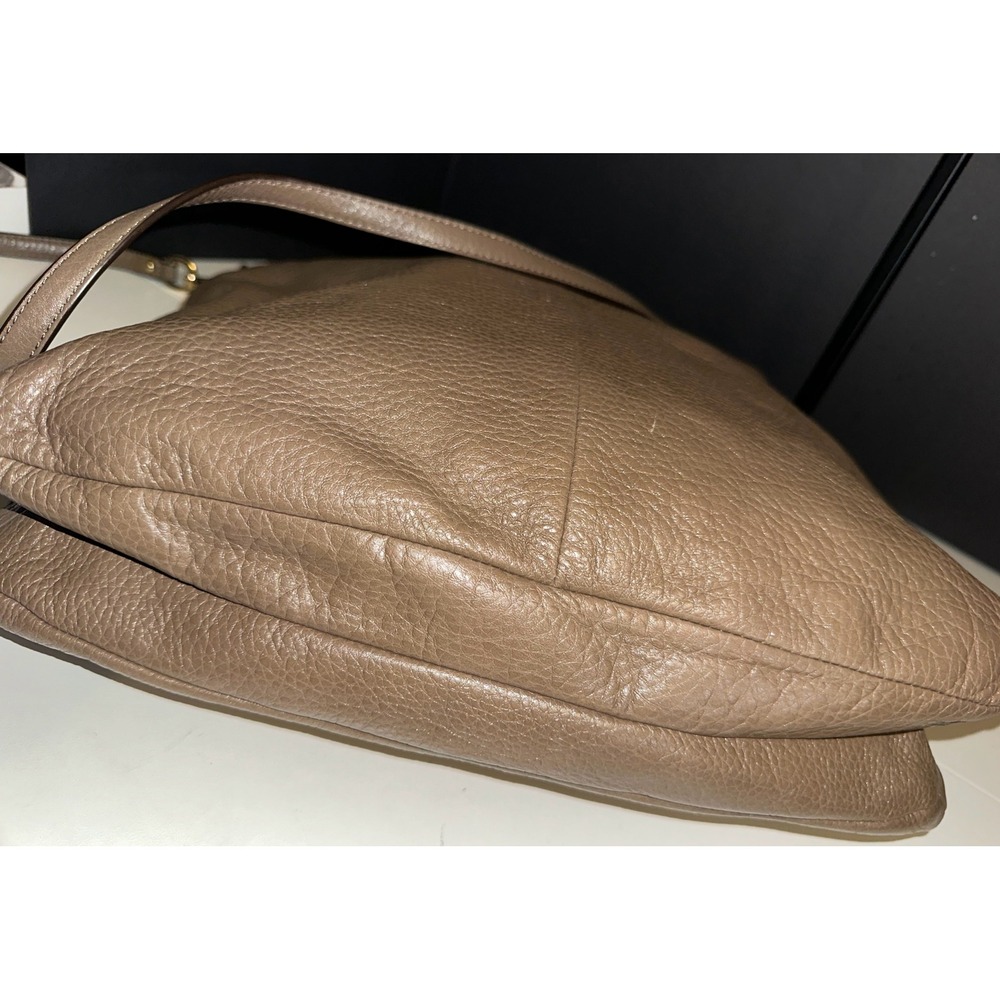 Coach Hobo Bag Womens Large Taupe Pebble Leather Crossbody 27858 - Picture 9 of 16